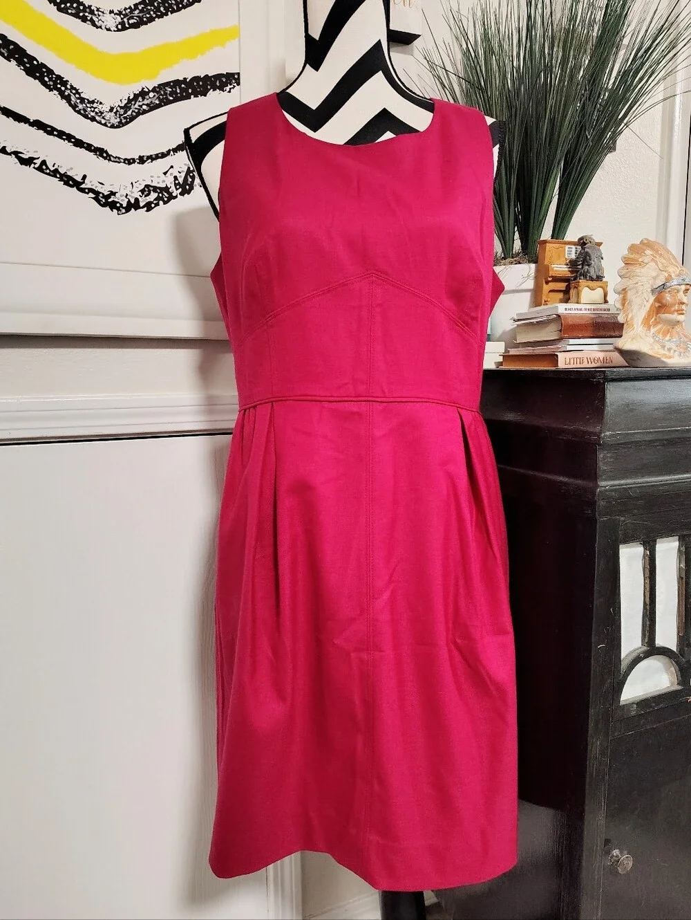 NWT J.Crew Wool Fuchsia Sleeveless Fit & Flare Dress Women's 14 Coquettegirl NEW